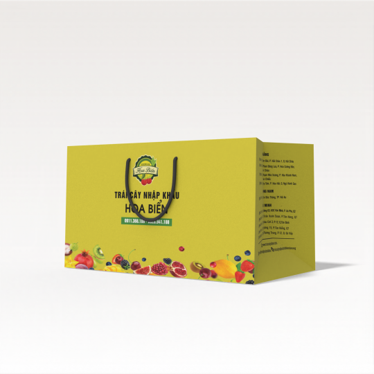 Túi giấy đựng trái cây nhập khẩu  từ 1 kg đến 5 kg , giấy Kraft tự nhiên 280gsm, xỏ dây dù