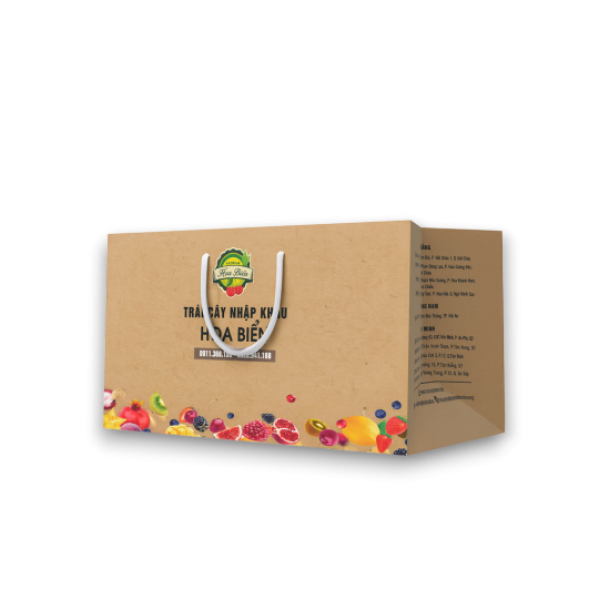 Túi giấy đựng trái cây nhập khẩu  từ 1 kg đến 5 kg , giấy Kraft tự nhiên 280gsm, xỏ dây dù